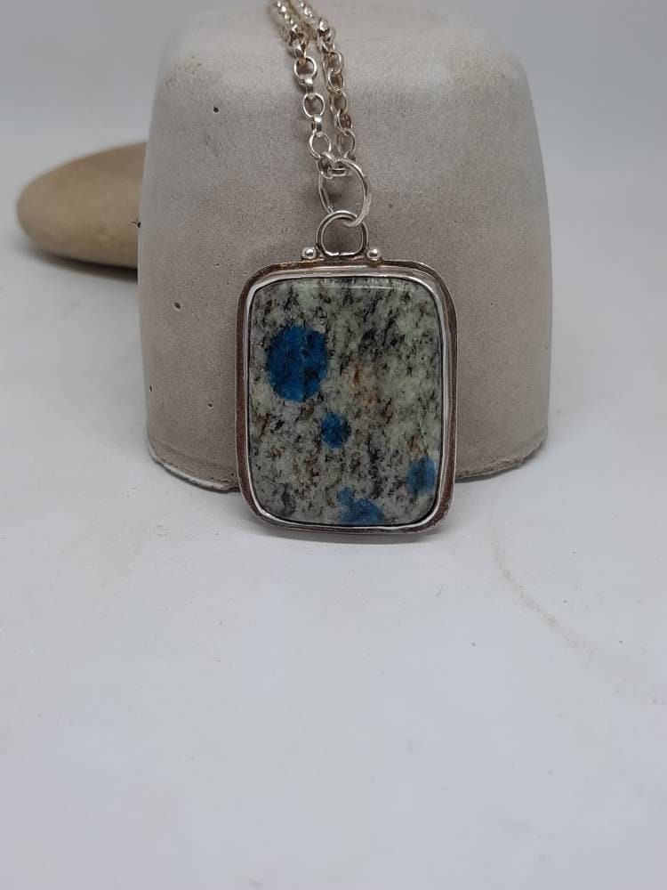 Jasper and silver pendant