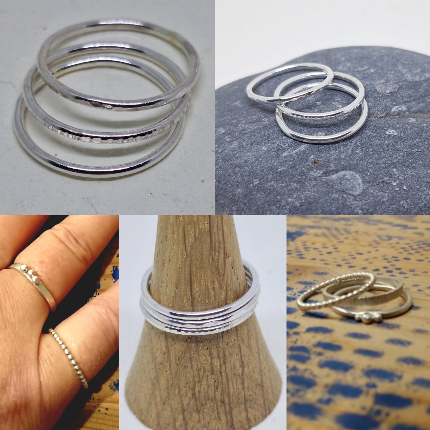 Silver stacker ring set workshop