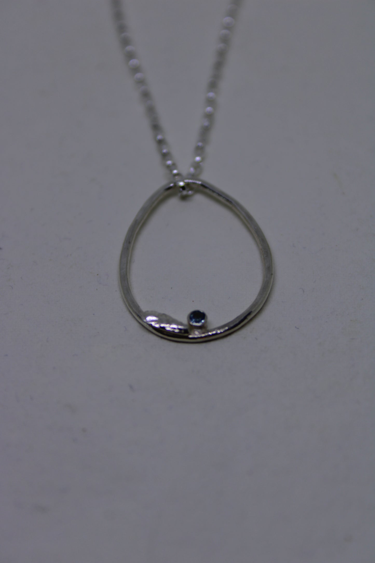 Pebble gem & seashell drop small pendant