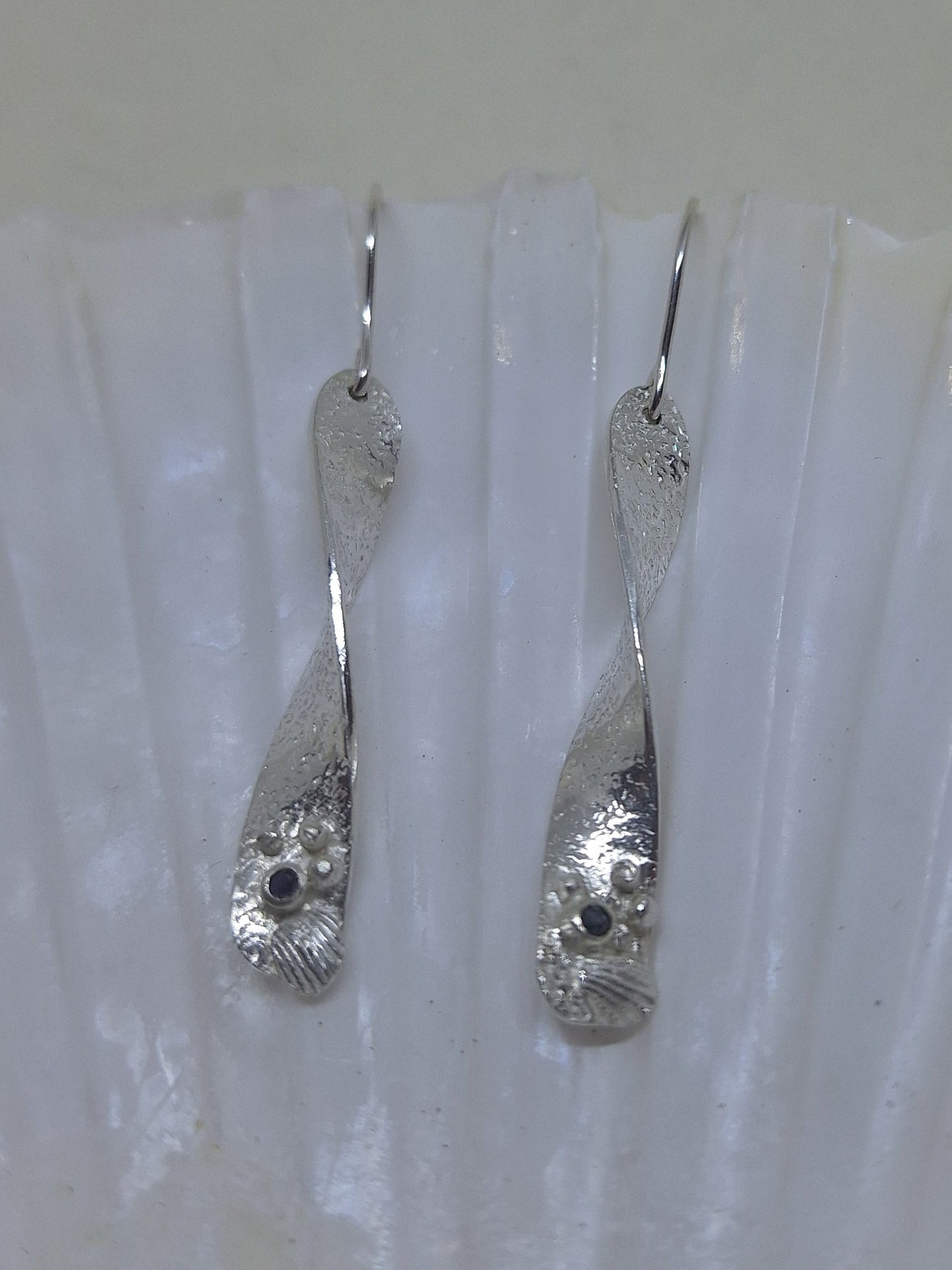 Sea kelp and gemstone earrings