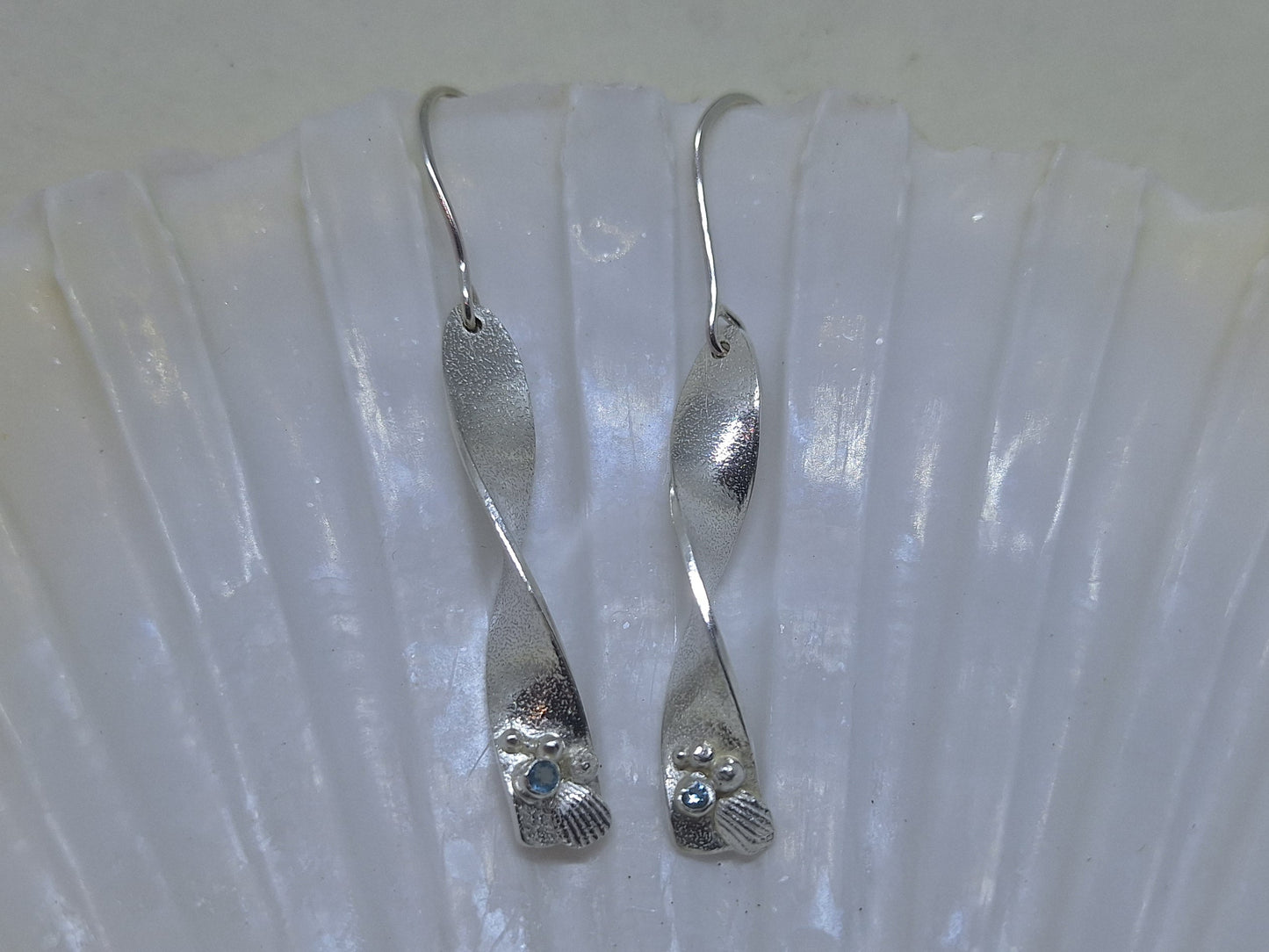 Sea kelp and gemstone earrings