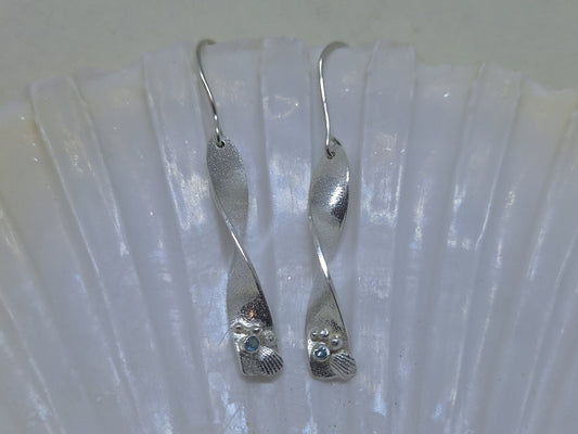 Sea kelp and gemstone earrings