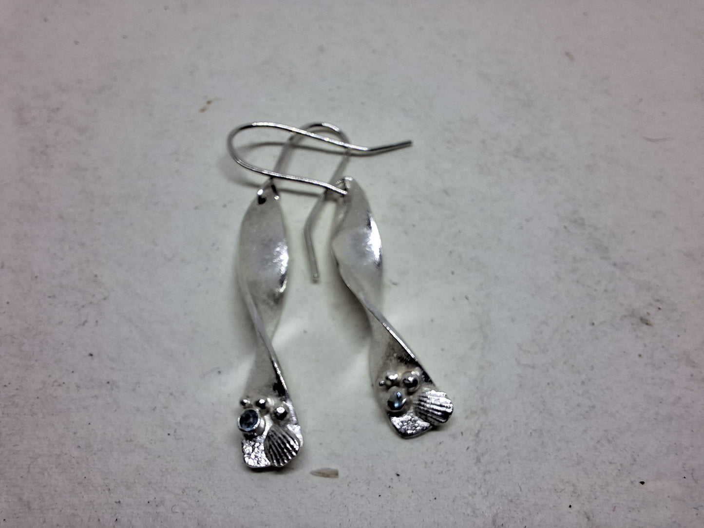 Sea kelp and gemstone earrings