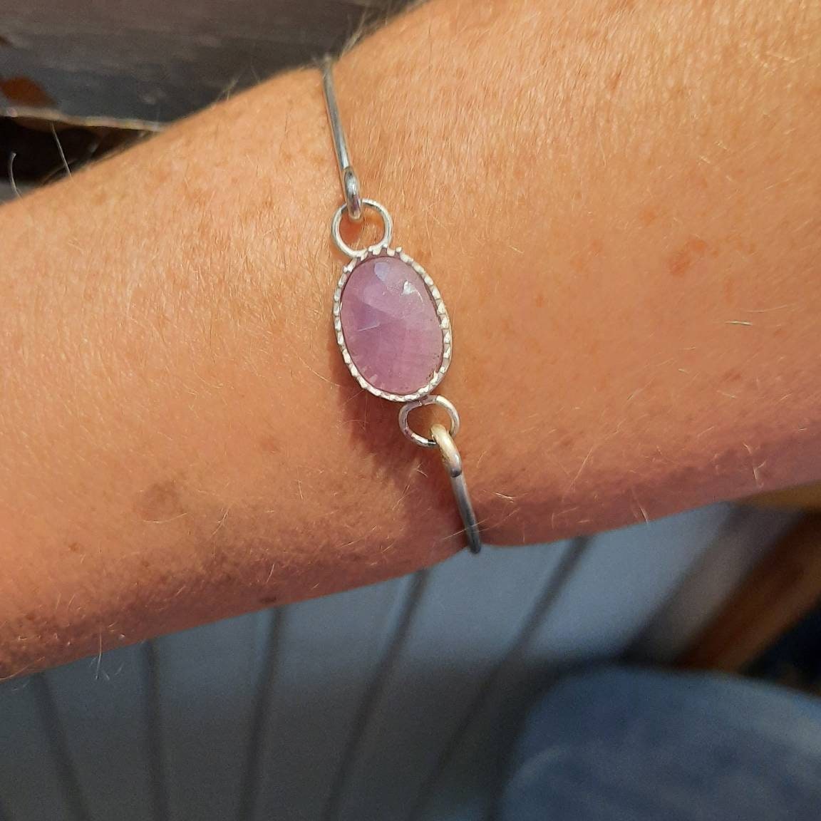 Pink sapphire cuff